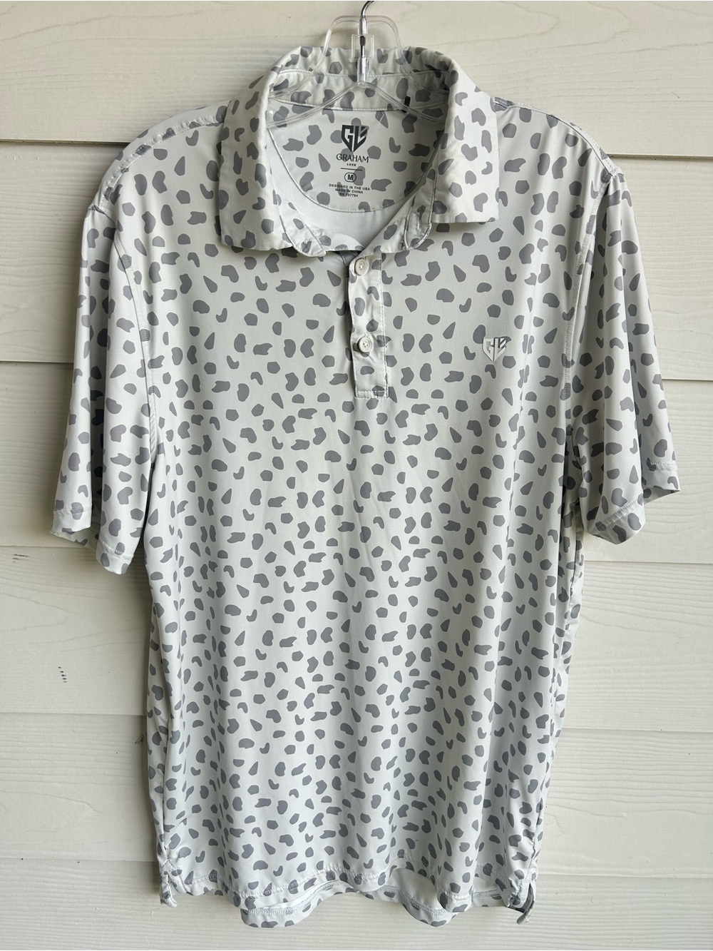 G/FORE Men’s‎ White Polo with Gray Spot Print